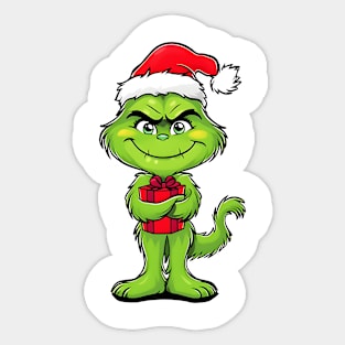 "Grinch Cartoon Full of Christmas Cheer" Sticker